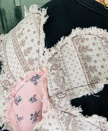 French Terry Floral Patchwork Top