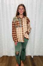 Load image into Gallery viewer, Frayed Hem Colorblock Plaid Shirt
