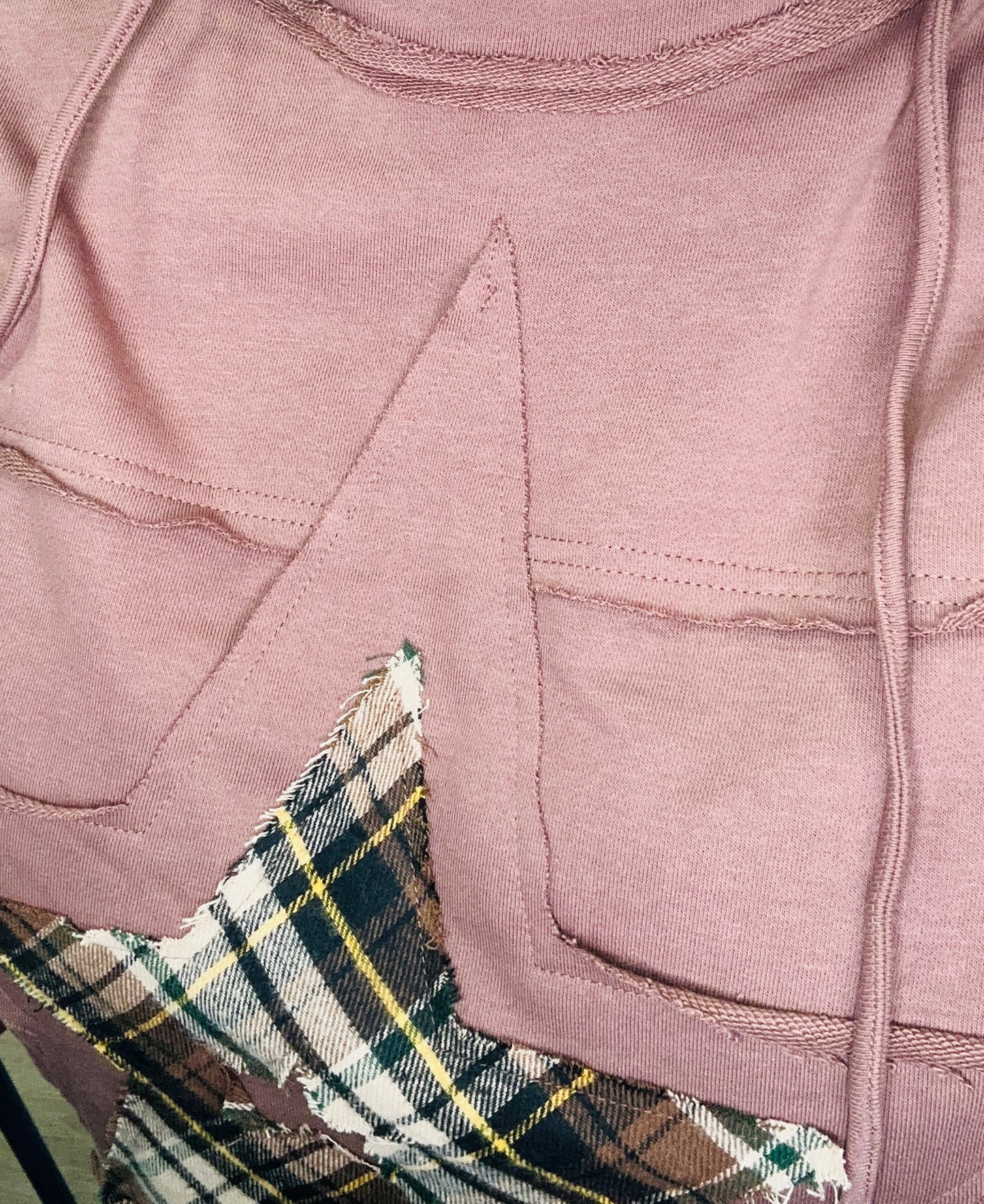Washed Plaid Star Hoodie