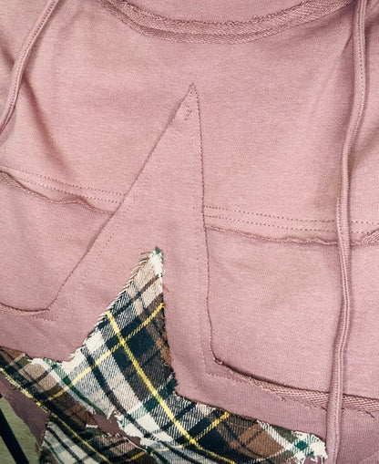Washed Plaid Star Hoodie