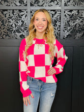 Load image into Gallery viewer, Pink Checkered Sweater
