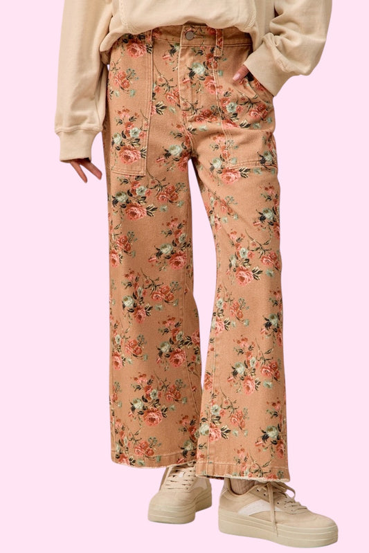 Floral Wide Leg Pants