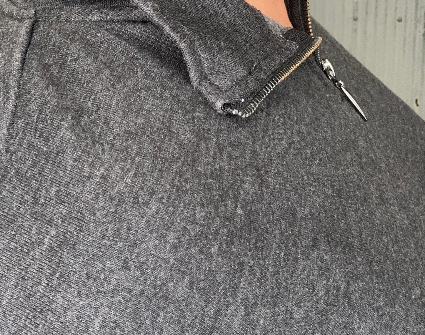 Acid Washed Fleece Half Zip Pullover-Black