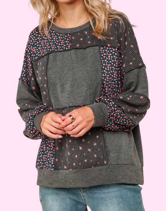 French Terry Patchwork Top