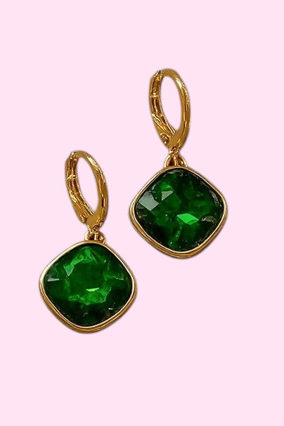 Emerald Glow Drop Earrings