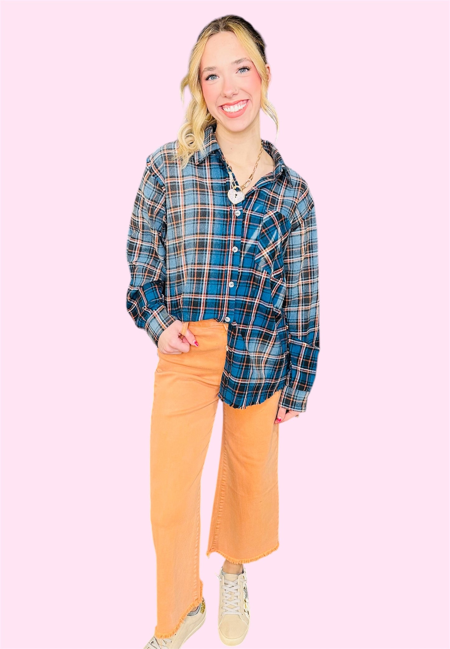 Vintage Plaid Bleached Shirt