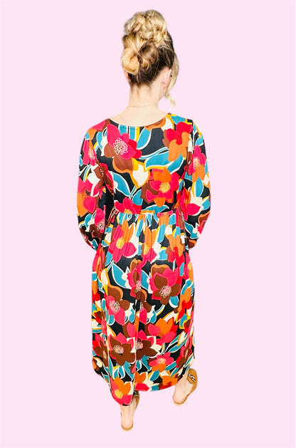 Multicolor Floral Print Dress