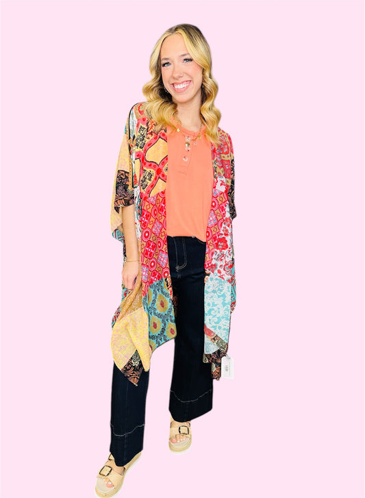 Summer Boho Patchwork Kimono