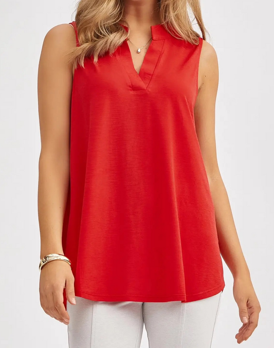 Lizzy A-Line Tank Top-Red
