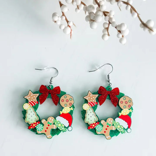 Christmas Wreath Earrings