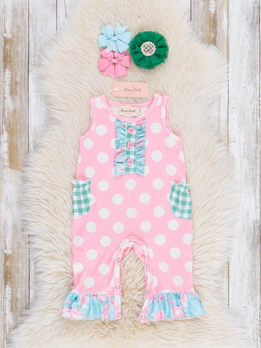 Gingham Polka Dot Romper