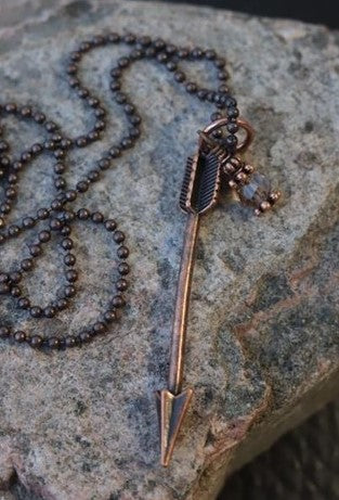 Antique Copper Arrow Necklace