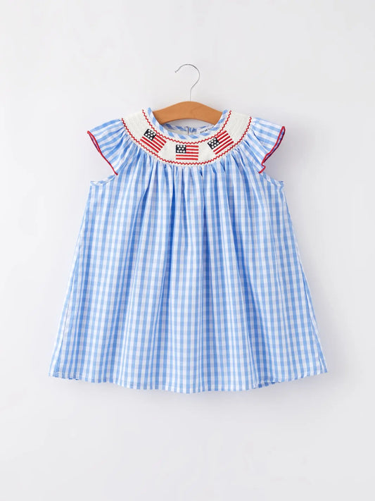All-American Smocked Gingham Dress