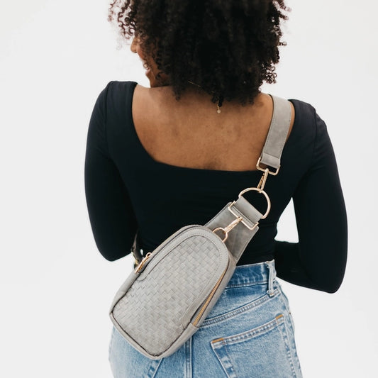 Woven Sling Bag-Grey