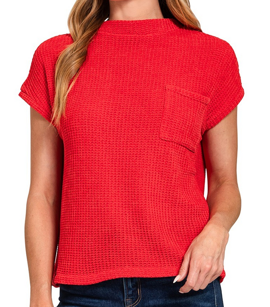 Textured Short Sleeve Sweater