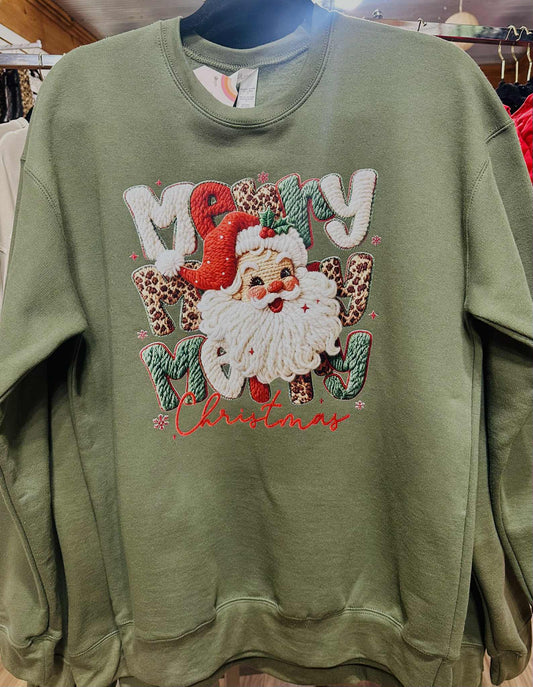 Merry, Merry, Merry Santa Sweatshirt