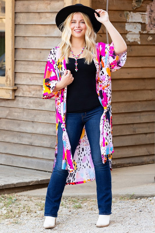 Multicolor Abstract Print Duster