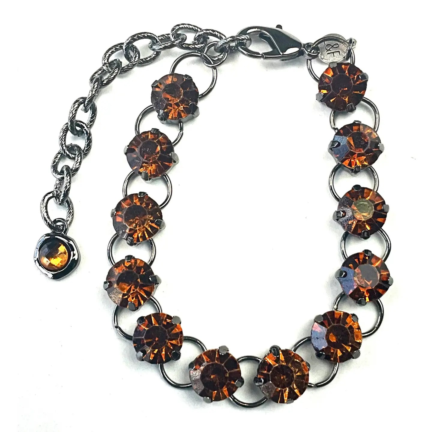 Smoked Topaz Rhinestone Bracelet