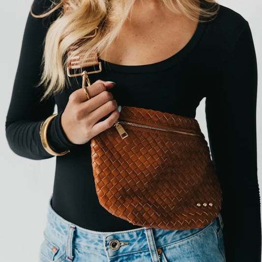 Checkered Chic Bum Bag- Brown