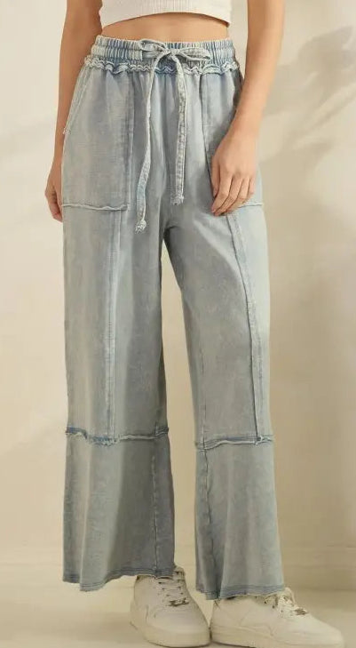 Mineral Washed Terry Knit Pants