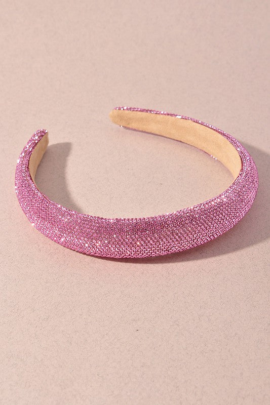 Rhinestone Glitter Headband-Pink