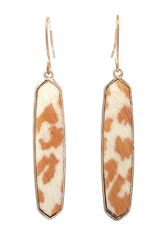 Linear Bar Drop Earrings-Natural