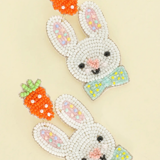 Seed Bead Bunny/Carrot Earrings