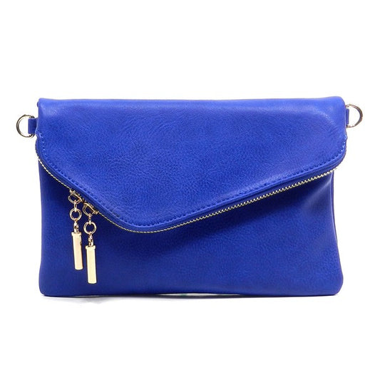 Envelope Fold Over Clutch-Royal Blue