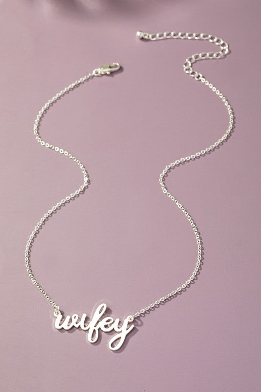 Wifey Necklace-Silver