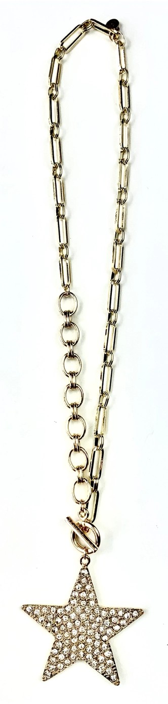 Rhinestone Star on Link Chain Necklace