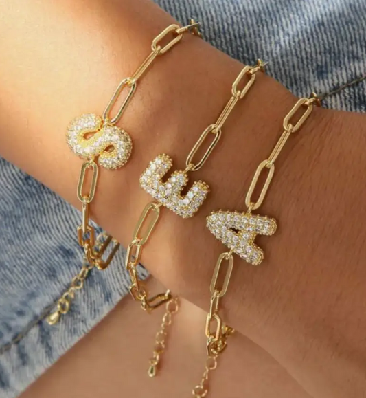 Bubble Initial Bracelet