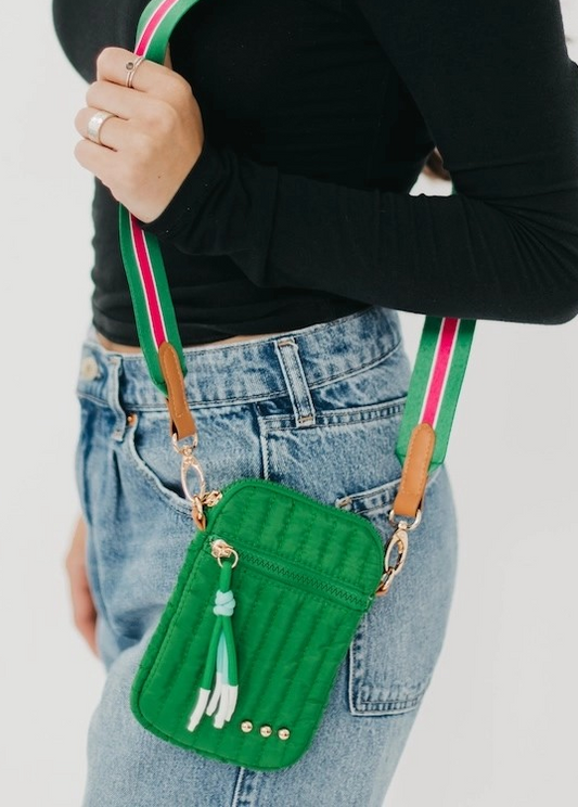 Starlette Quilted Crossbody-Green