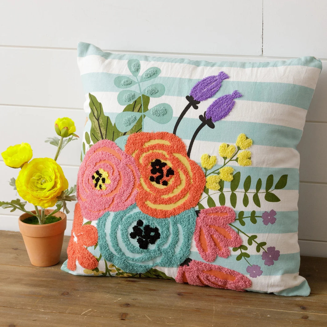Tufted Blossoms Pillow
